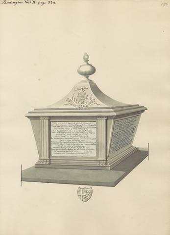 Daniel Lysons Tomb of Mary Barton and her Servant Erasmia Kirsopp from Paddington Church