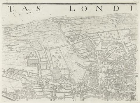 unknown artist Londinum Antique, this plan shows the ancient extent of the famous cities of London and Westminster as it was near the begining of the Reign of Queen Elizabeth (8 sheets) Vertue, Soc. Antiq., Lond. Exxudit 1737