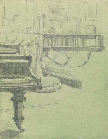 Malcolm Drummond Interior with a Piano