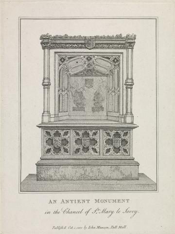 unknown artist An Antient Monument in the Chancel of St. Mary le Savoy