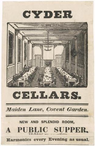  Cyder Cellars, Maiden Lane, Covent Garden.