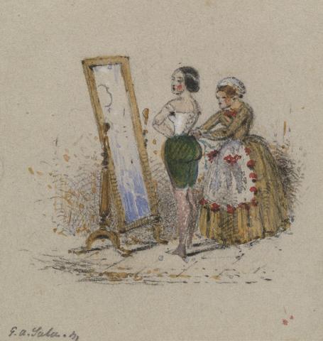 George Augustus Sala Woman Dressing, with Maid
