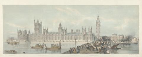 unknown artist View of the New Houses of Parliament from Old Westminster Bridge