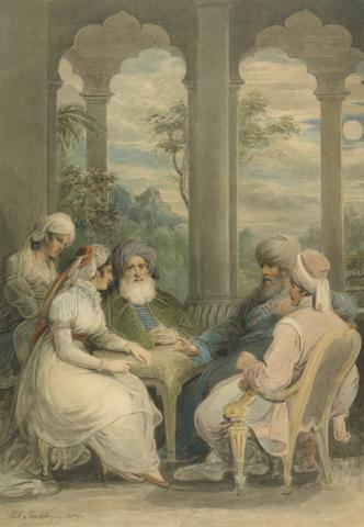 Samuel Shelley Prince Rasselas and His Sister Conversing in Their Summer Palace on the Banks of the Nile