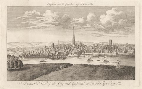 unknown artist Perspective View of the City and the Cathedral of Worcester