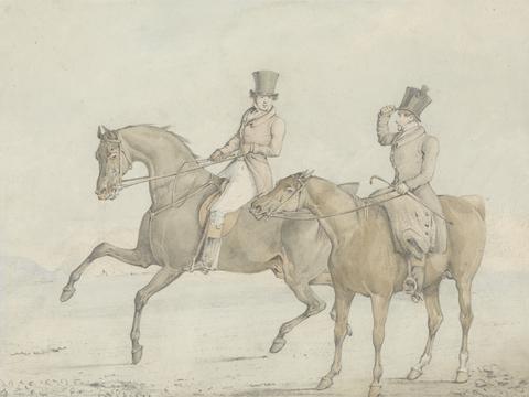 Henry Thomas Alken A Gentleman Riding With a Groom, and Coversing