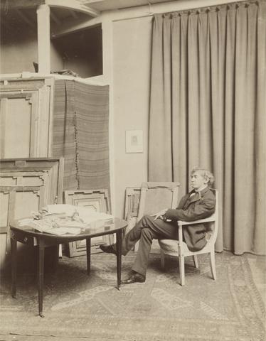 Paul François Arnold Cardon, called "Dornac" Whistler Seated in a Chair in His Paris (rue Notre-Dame-des-Champs) Studio