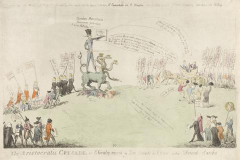 Isaac Cruikshank The Aristocratic Crusade, or Chilvalry Revived by Don Quixote de St. Omer and His Friend Sancho