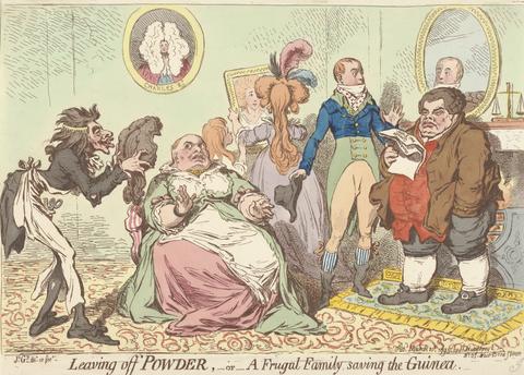 James Gillray Leaving off Powder, - or - a Frugal Family Saving the Guinea