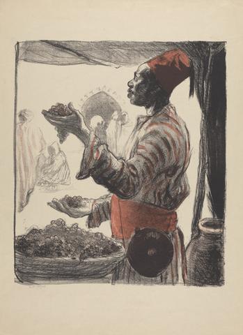 Edith A. Hope Untitled Study of Fruit Seller in Arab Market