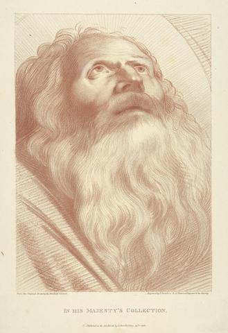 Francesco Bartolozzi RA Portrait Of An Aged Man, Looking Upward