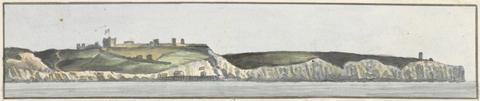 John Thomas Serres Dover Castle, North East, 1/2 North (one of five drawings on one mount)
