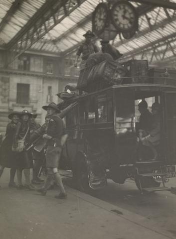 Emil Otto Hoppé Scouts at Waterloo Station, London