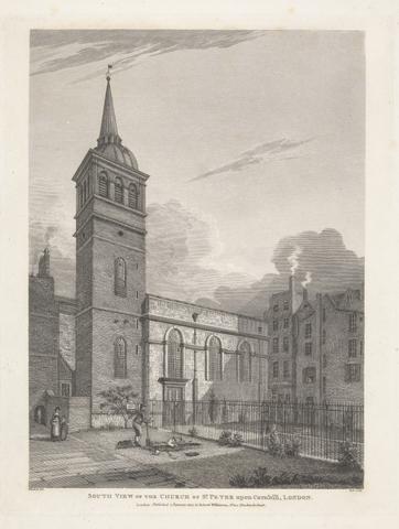unknown artist South View of the Church of St. Peter upon Cornhill
