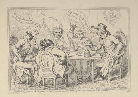 James Gillray "The Feast of Reason & the Flow of the Soul," - I.E. - The Wits of the Age, Setting the Table in a - Roar.
