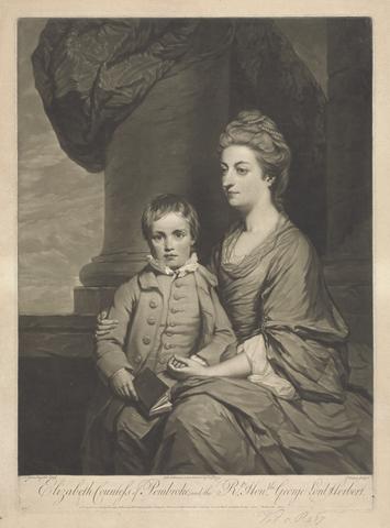 John Dixon Elizabeth, Countess of Pembroke and Montgomery, with Her Son, Honorable, George, Lord Herbert