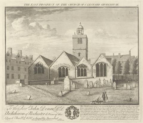 The East Prospect of the Church of St. Leonard, Shoreditch