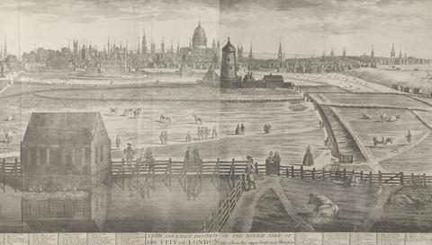 unknown artist A New and Exact Prospect of the North side of the City of London taken from the Upper Pond near Islington