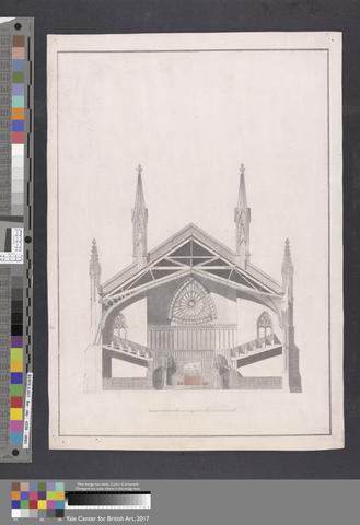 Sir Jeffry Wyatville Design for a Small Gothic Church: Section