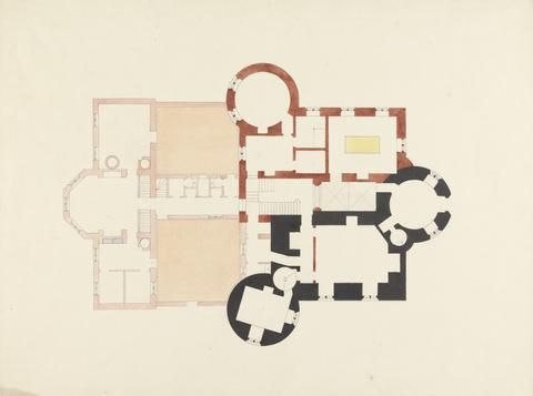 William Wilkins Cluny Castle, Aberdeenshire, Scotland: Ground Floor Plan with Proposed Alterations