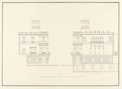 unknown artist Deepdene, South West Front and North West Front Elevations