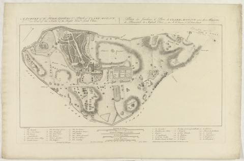 Rocque, John, -1762. A survey of the house, gardens & park of Claremount :