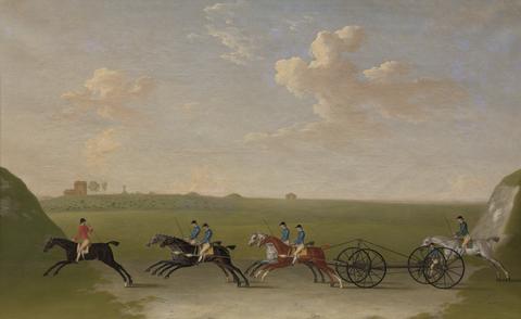 James Seymour The Chaise Match Run on Newmarket Heath on Wednesday the 29th of August, 1750