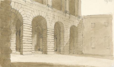 Sir Robert Smirke the younger Partial View of a Building With Arched Entrances