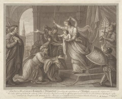 Francesco Bartolozzi Jane of Flanders, Countess of Mountford assembling the Inhabitants of Rennes