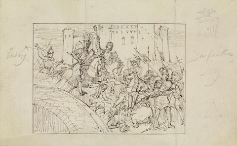 Robert Smirke Study of Armored Knights in Battle with Horses