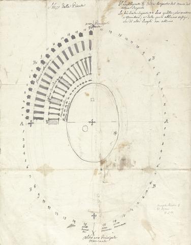 James Bruce Plan of the Amphitheatre at El Djem with description