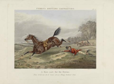 John Harris Fox Hunting: Fores's Hunting Casualties - A Rare sort for the Downs