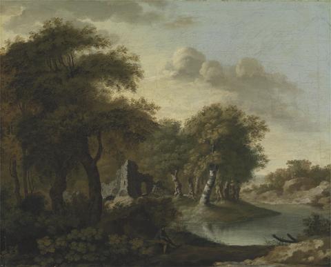 George Smith A View Near Arundel, Sussex, with Ruins by Water