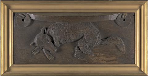 unknown artist Carved wood misericord of a Sleeping Fox, possibly from Dunblane Cathedral, Perthshire, Scotland