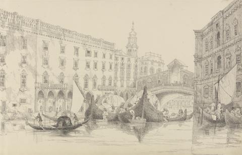 Sir Charles D'Oyly Album of 30 Views in the Tyrol and Italy: The Rialto - Venice 8th Nov.r 1840