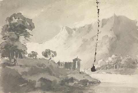 Rev. William Gilpin Landscape with Castle, River and Mountain