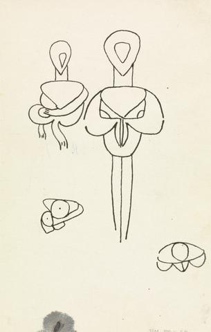 Henri Gaudier-Brzeska Four Studies for Two Figural Designs