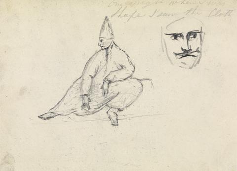 Benjamin Robert Haydon Study of a Seated Man, Wearing a Pointed Hat