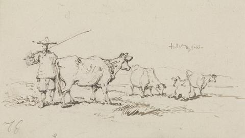 George Chinnery A Peasant with Cattle