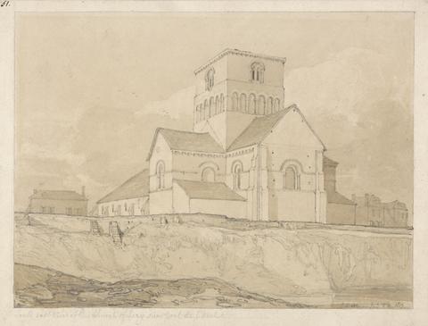 John Sell Cotman South-East View of the Church of Lery, near Pont-de-l'Arche, Normandy