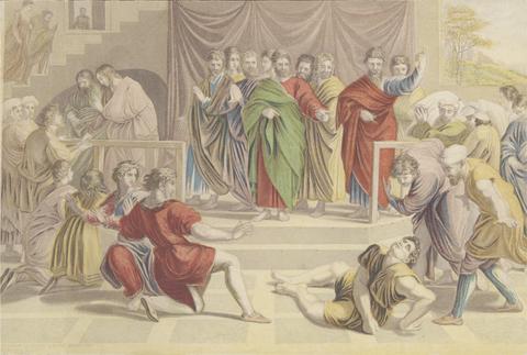 George Baxter The Death of Ananias
