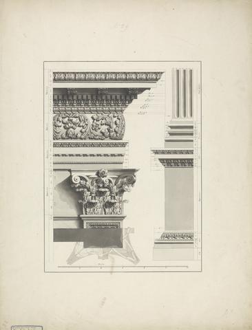 James Bruce Elevation of Pedestal Entableature of the Arch at Tripoli