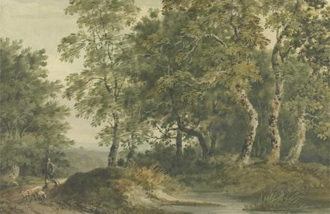 Thomas Barker Landscape with a Man Driving Sheep