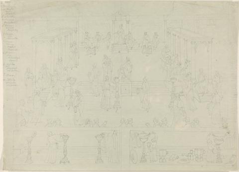 Edward Francis Burney Design for Roman Government Chamber (?)