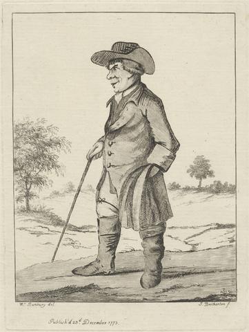 James Bretherton Man with a Walking Stick in a Landscape
