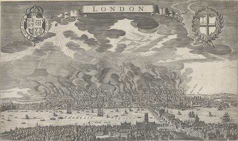 unknown artist General View of London during the Great Fire of 1666