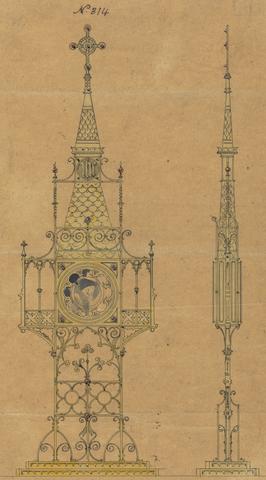 George Edmund Street Designs executed for Jones and Willis, metal and wood-workers and church furniture manufacturers of Birmingham and London