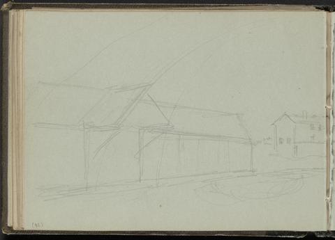 Myles Birket Foster Sketch of Buildings and a Bridge