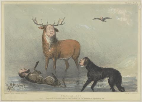 John Doyle ('H.B.') Stag at Bay: - Suggested by the Beautiful Picture of Edwin Landseer R.A., Esquire