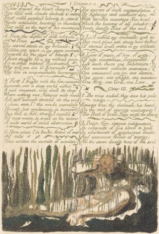William Blake The First Book of Urizen, Plate 4, "Muster around the bleak desarts . . . ." (Bentley 4)